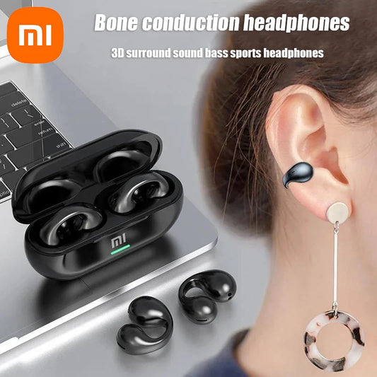 Xiaomi Bone Conduction Earphones are wireless Bluetooth headphones. They clip onto your ears and provide 3D surround sound with great bass, making them perfect for sports and outdoor activities.