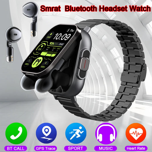 2024 Smart Watch with Earphones - Bluetooth Calls, GPS, Heart Rate Monitor, and Music Playback.