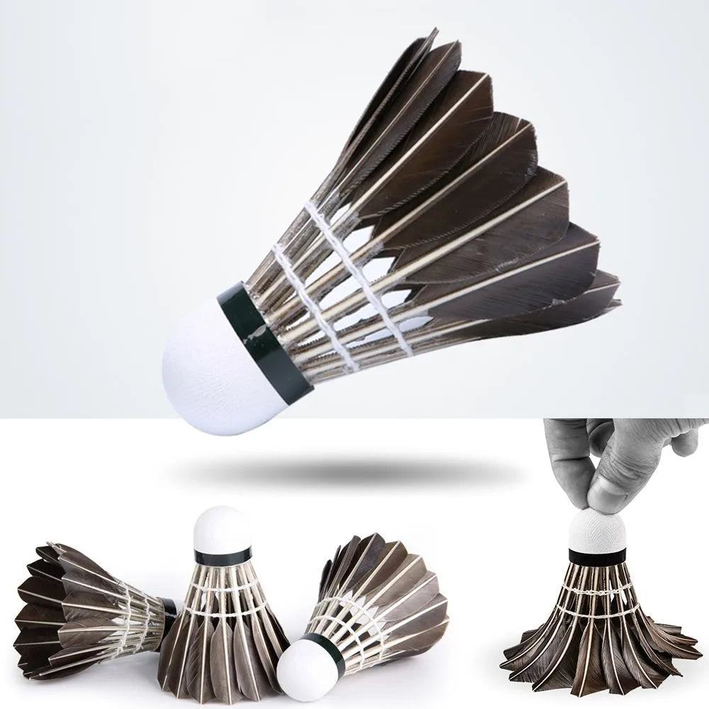 Professional Black Goose Feather Badminton Shuttlecock for Training and Sports.