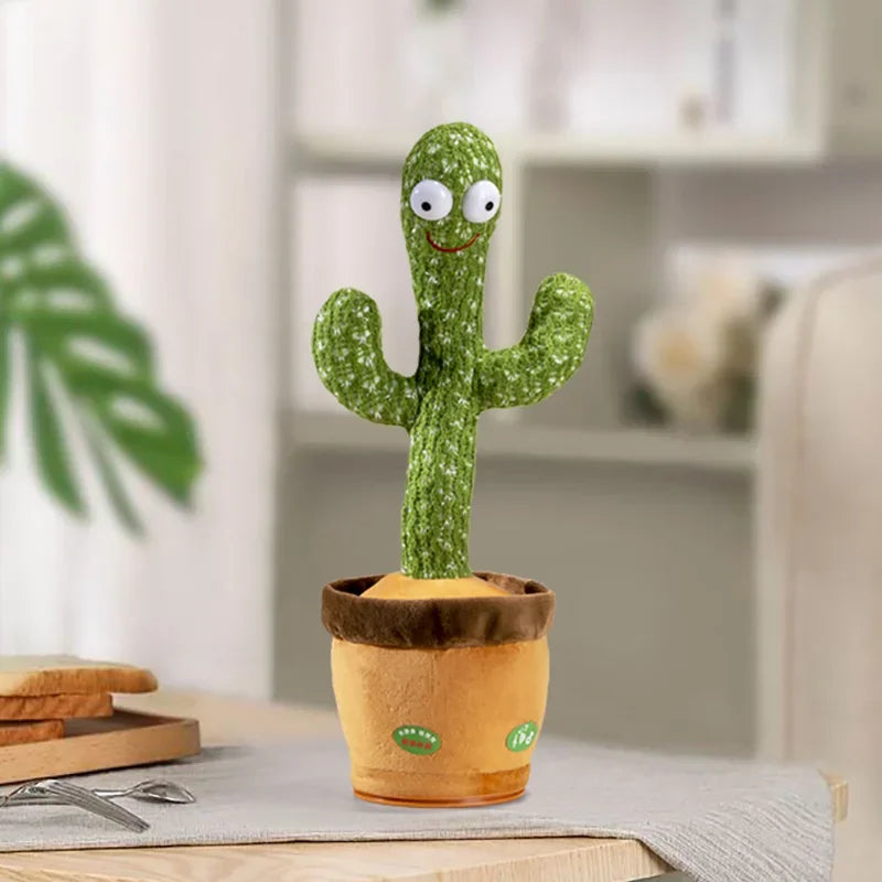 Rechargeable Dancing Cactus Toy - This fun plush toy glows, sings, and can record your voice! It's a great educational gift for babies and perfect for playtime.