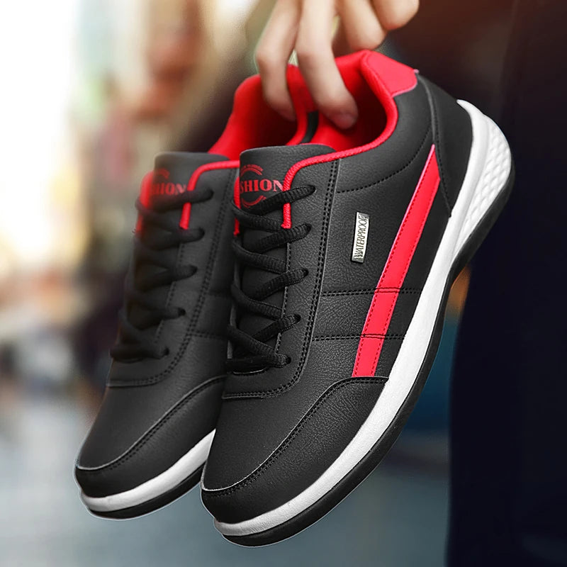 Men's Leather  Shoes Sneakers Trend Casual Breathable Leisure Male Sneakers