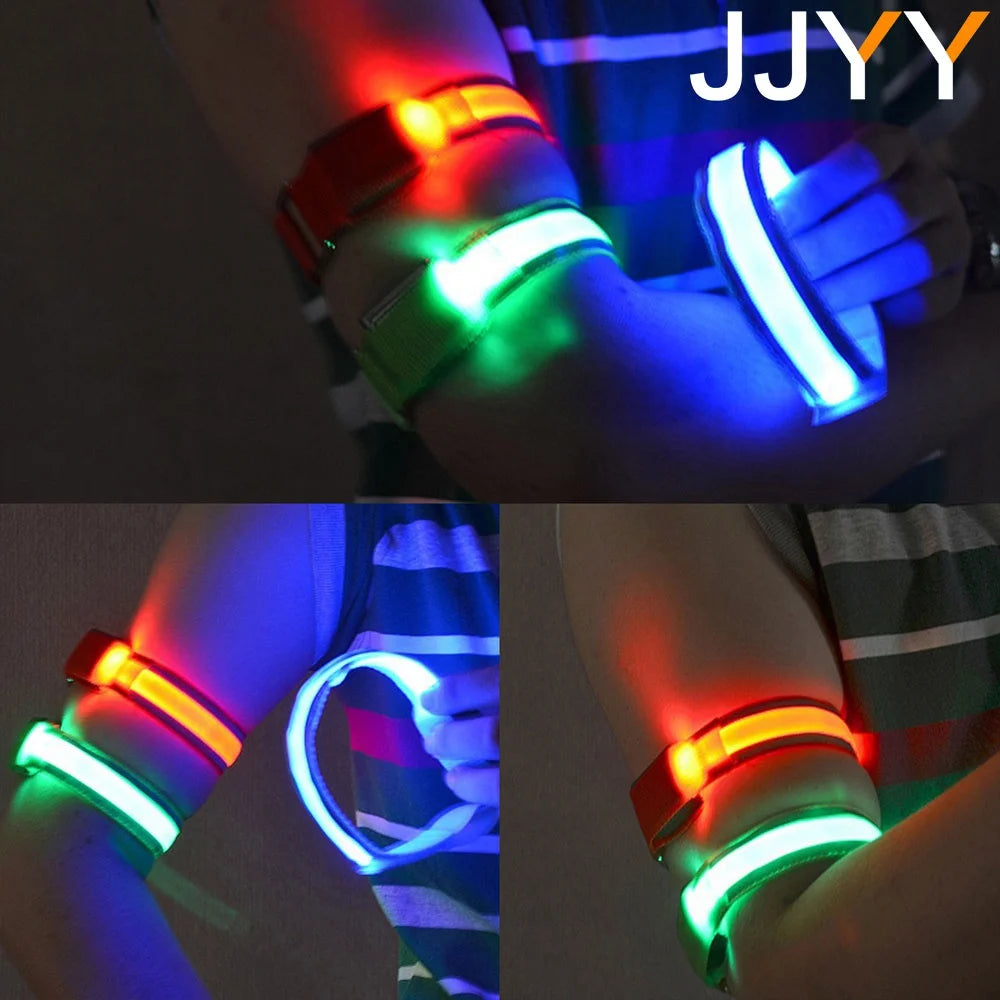 1PC Outdoor Sports Night Running Armband LED Light USB Rechargeable Safety Belt Arm Leg Warning Wristband Cycling Bike Bicy