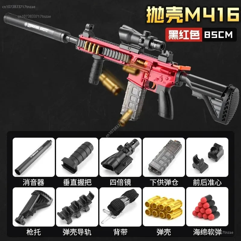 Shell Ejection Soft Bullet Gun AKM Fireable Rifle Boy 98K Sniper Rifle Simulation Gun Firearm Model Children's Toy