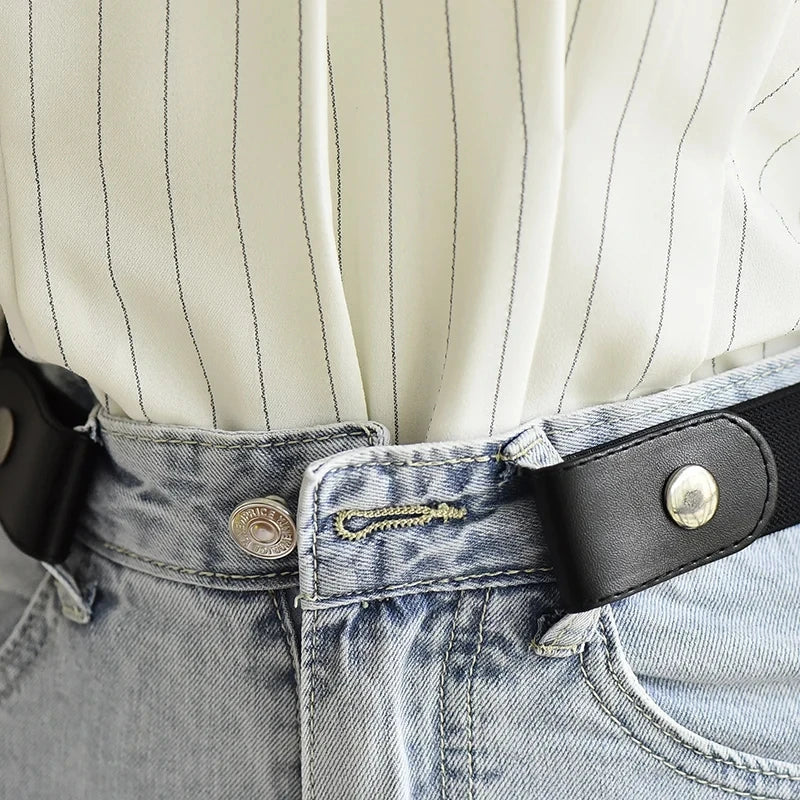 1pc Buckle-Free Belt For Jean Pants ,No Buckle Stretch Elastic Waist Belt For Women/Men,No Bulge