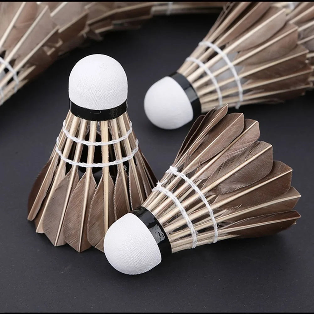 Professional Black Goose Feather Badminton Shuttlecock for Training and Sports.