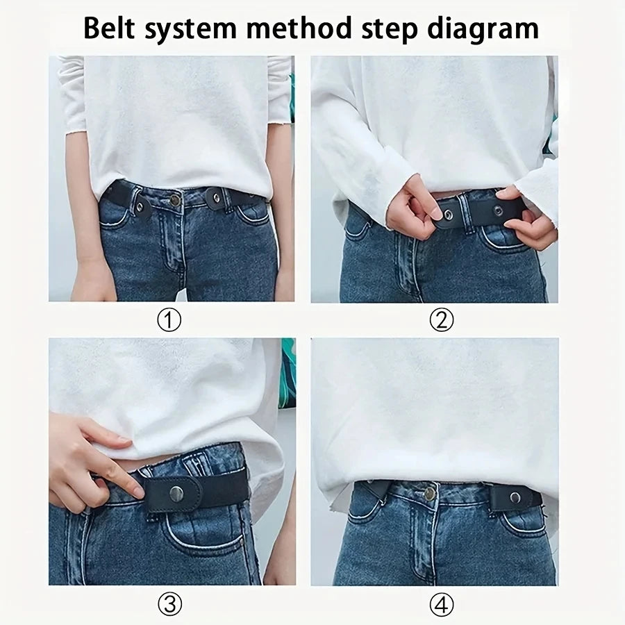 1pc Buckle-Free Belt For Jean Pants ,No Buckle Stretch Elastic Waist Belt For Women/Men,No Bulge