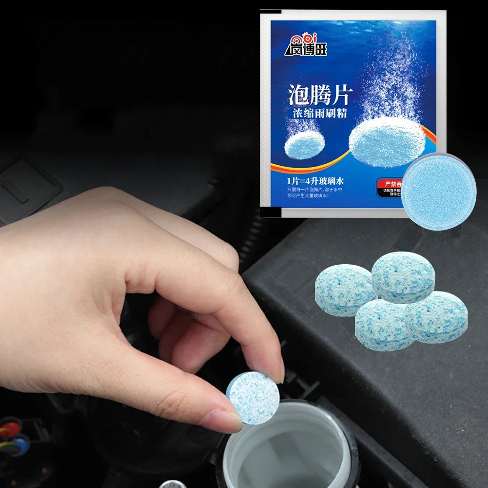 10-200PCS Car Windscreen Cleaner Tablets. Effervescent, solid cleaning tablets for auto glass and wipers. Concentrated and effective detergent solution.