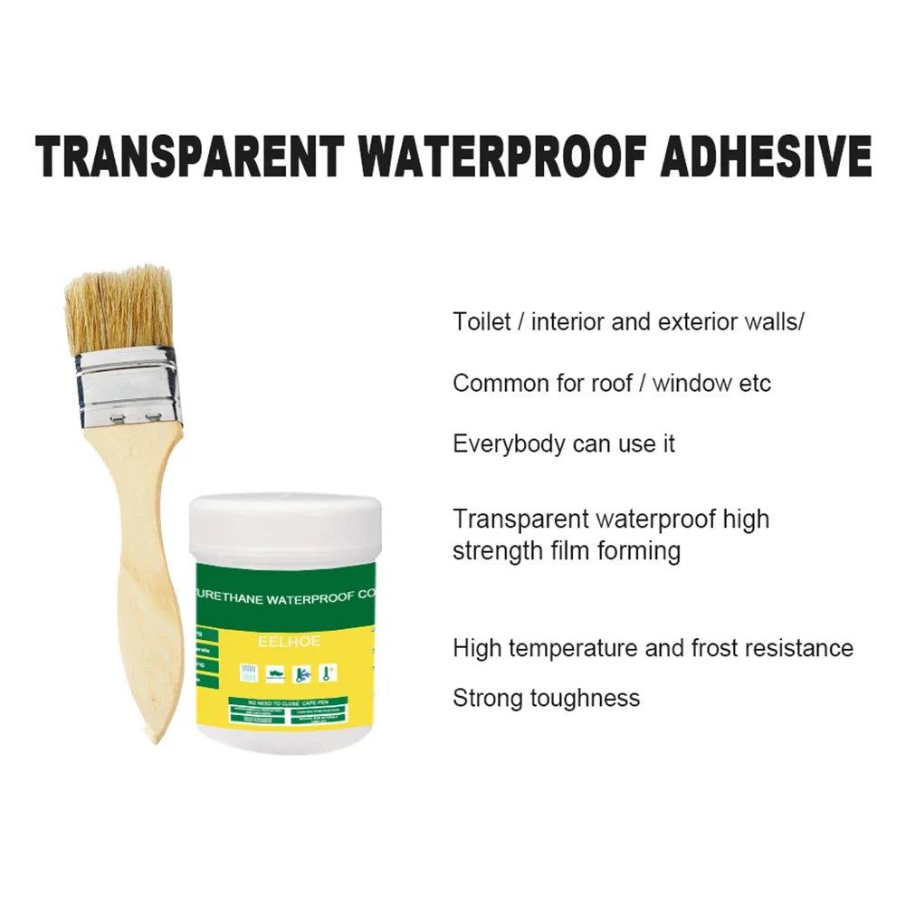 1/2/3 Pcs Waterproof Sealant Glue - Clear and Invisible Paste with Brush. Ideal for repairing roofs and bathrooms. Available in 30g, 100g, or 300g sizes.