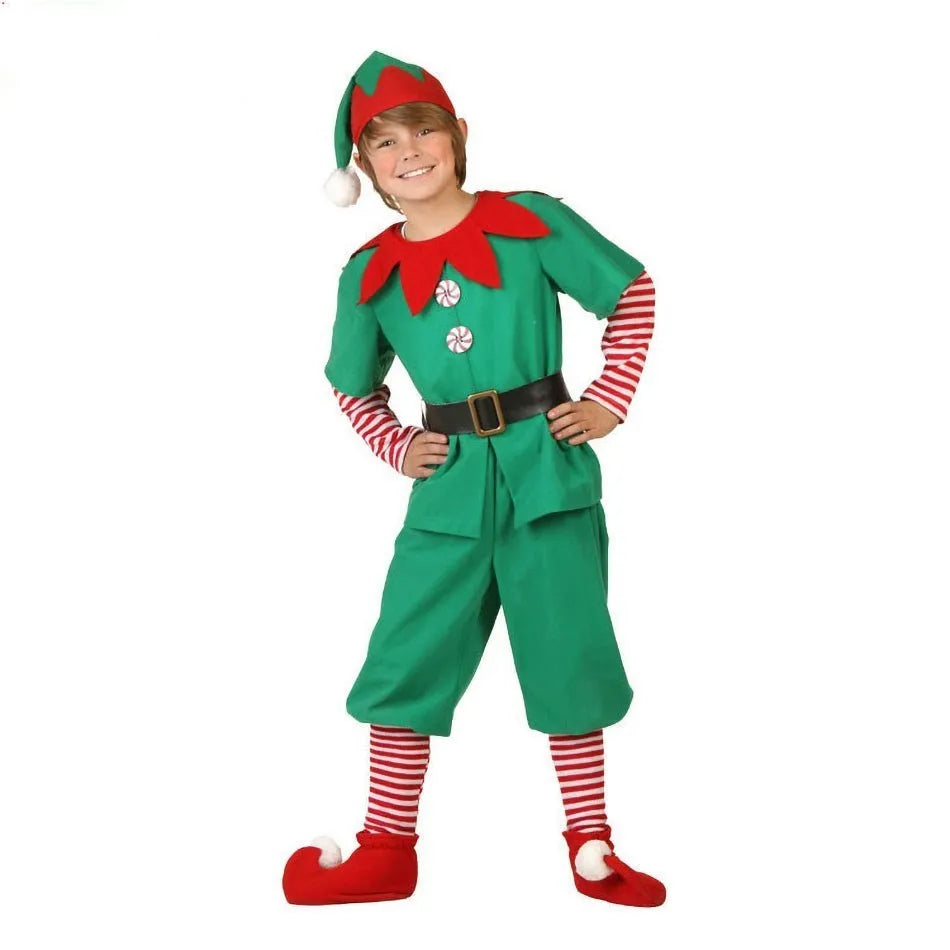 2024 Christmas Clothing Set for Kids and Adults: Matching Outfits for the Whole Family! This set includes Santa Claus costumes with hats, socks, pants, and elf clothes. Perfect for holiday celebrations!